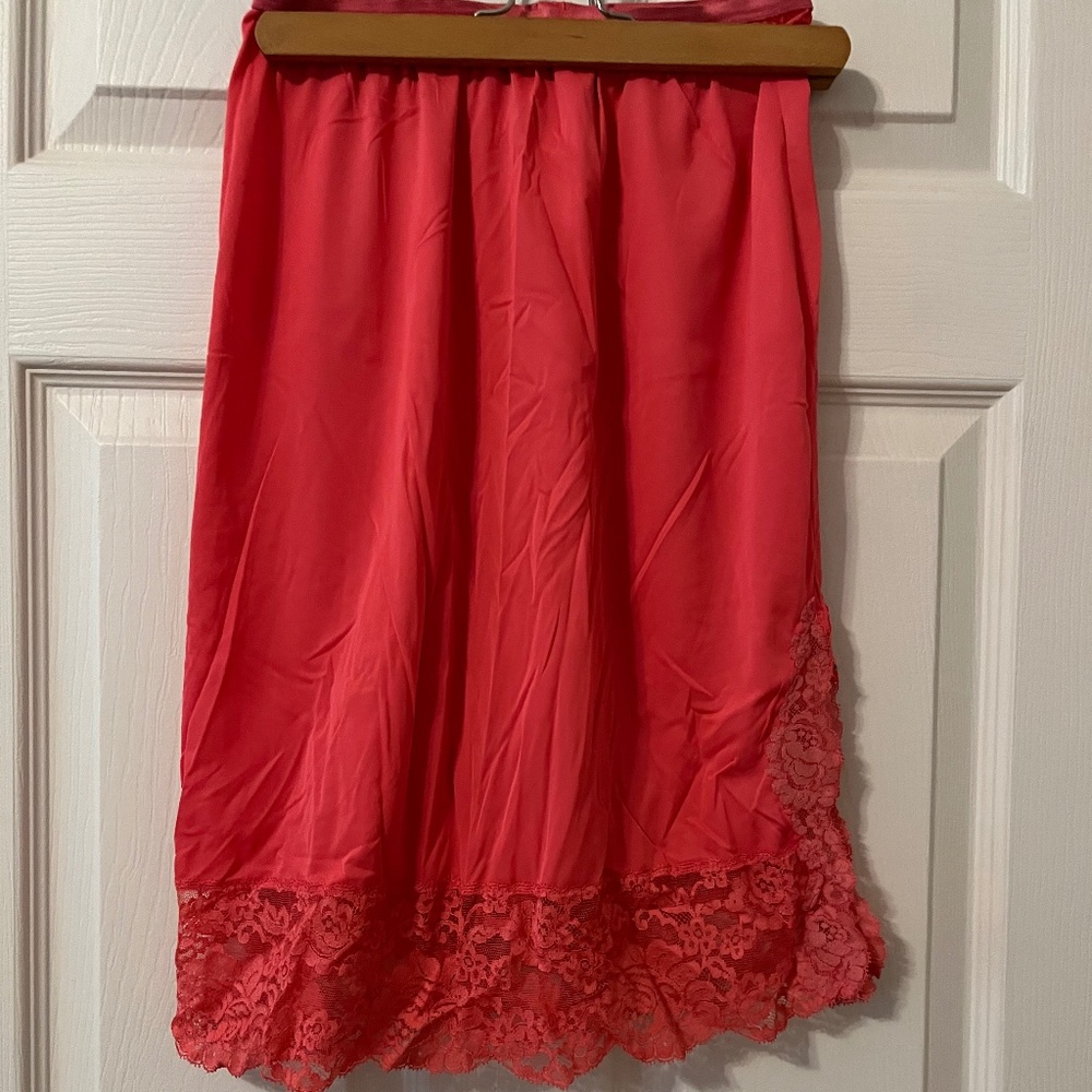 Vintage coral slip skirt